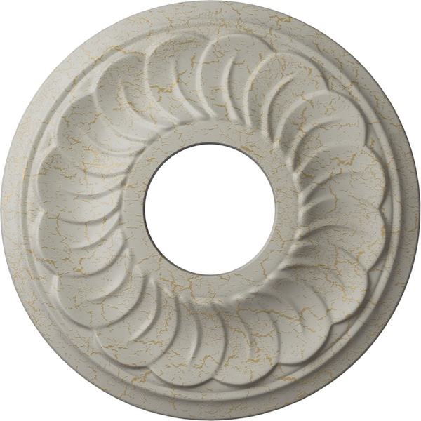 Ekena Millwork Blackthorn Medallion (Canopies up to 4 7/8"), 11 3/4"OD x 3 5/8"ID x 1"P, Pot of Cream Crackle CM11BLPCC - main